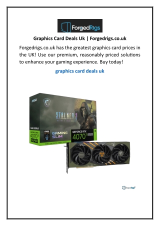 Graphics Card Deals Uk | Forgedrigs.co.uk
