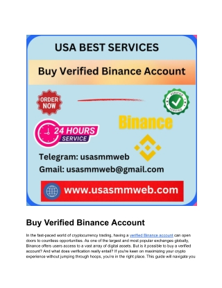 Verified Binance Accounts for Sale - Limited Availability!