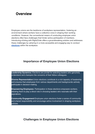 Online Voting Solutions for Employee Union Elections - Right2Vote