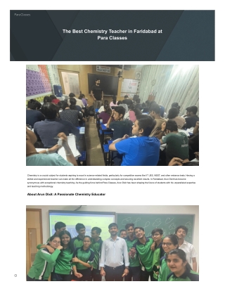 Para Classes: Premier NEET Coaching in Faridabad for Aspiring Medical Students