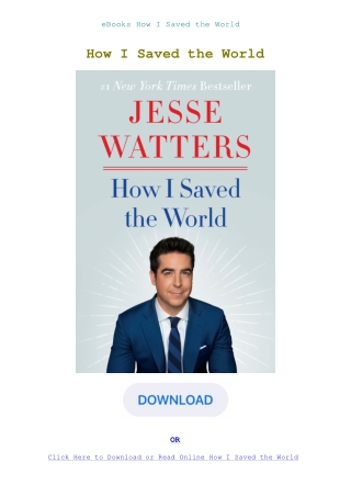 eBooks How I Saved the World