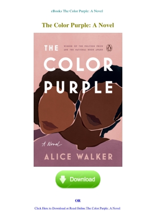 eBooks The Color Purple A Novel