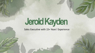 Jerold Kayden - A Very Hardworking Individual - Boston, MA