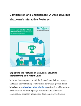 Gamification and Engagement_ A Deep Dive into MaxLearn’s Interactive Features