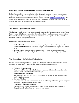 Rajputi Poshak Online with Rangwala