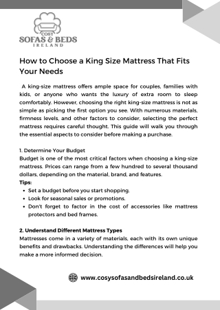 How to Choose a King Size Mattress That Fits Your Needs