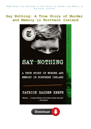 READ Books Say Nothing A True Story of Murder and Memory in Northern Ireland