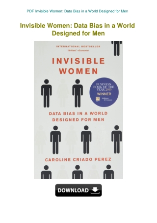 PDF Invisible Women Data Bias in a World Designed for Men