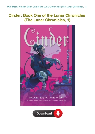 PDF Books Cinder Book One of the Lunar Chronicles (The Lunar Chronicles  1)