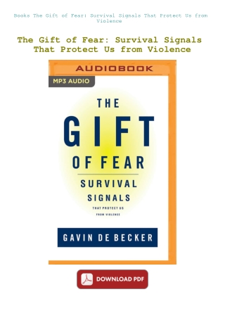 Books  The Gift of Fear Survival Signals That Protect Us from Violence