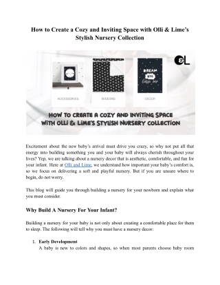 How to Create a Cozy and Inviting Space with Olli & Lime’s Stylish Nursery Collection