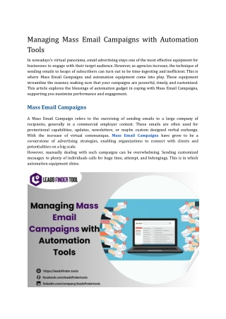 Managing Mass Email Campaigns with Automation Tools