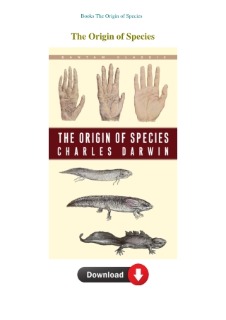 Books The Origin of Species