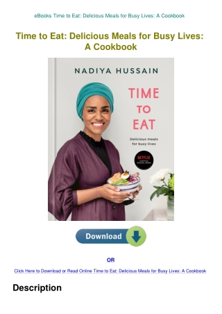eBooks Time to Eat Delicious Meals for Busy Lives A Cookbook
