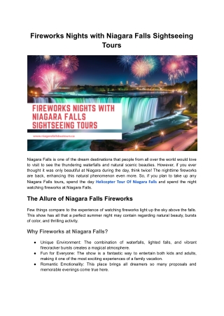 Fireworks Nights with Niagara Falls Sightseeing Tours