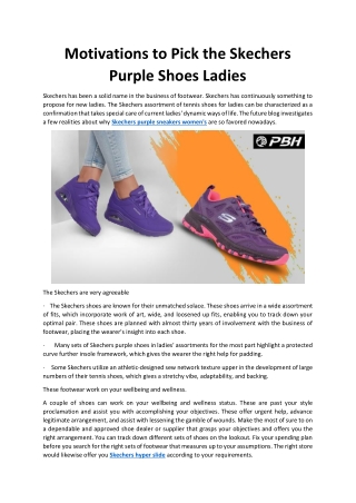 Motivations to Pick the Skechers Purple Shoes Ladies