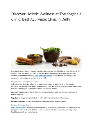 Best Ayurvedic Treatment in Delhi