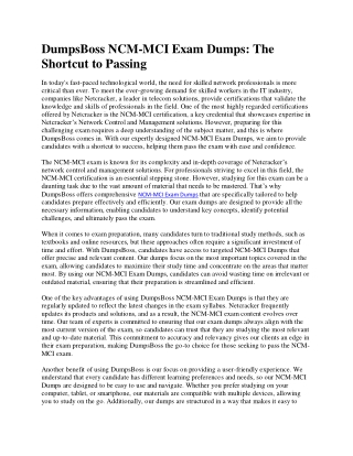 DumpsBoss NCM-MCI Exam Dumps Fast and Reliable Preparation