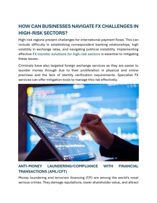 HOW CAN BUSINESSES NAVIGATE FX CHALLENGES IN HIGH-RISK SECTORS?