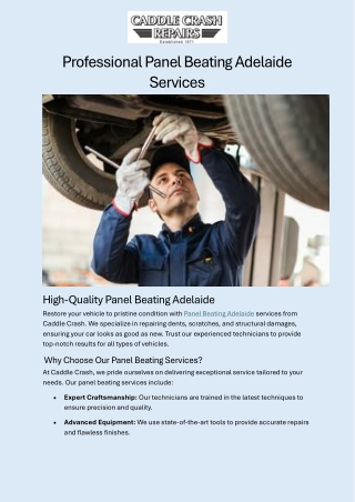 Professional Panel Beating Adelaide Services