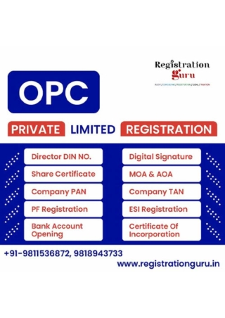 One Person Company Registration in India