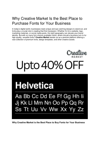 Why Creative Market Is the Best Place to Purchase Fonts for Your Business
