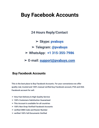 Buy Facebook Accounts