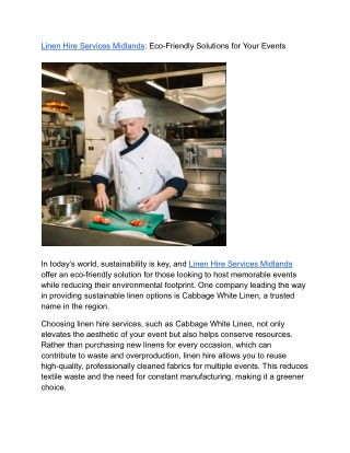 Linen Hire Services Midlands