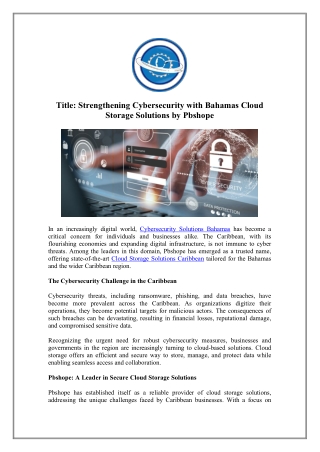 Reliable Cloud Storage Solutions Across the Caribbean