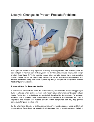 Lifestyle Changes to Prevent Prostate Problems