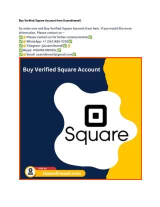 Buy Verified Square Account Aged, PVA & Cheap