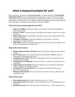 what is keyword analysis for seo