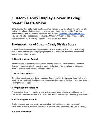 Custom Candy Display Boxes-Making Sweet Treats Shine
