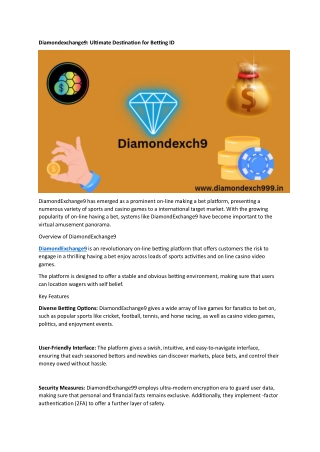 Diamondexchange9 Ultimate Destination for Betting ID