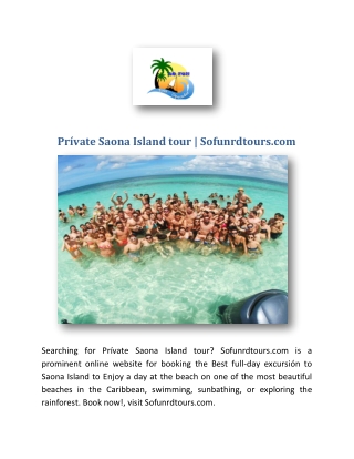 Prívate Saona Island tour | Sofunrdtours.com