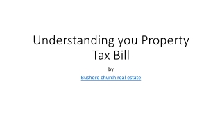 Understanding you Property Tax Bill