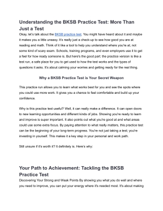 Understanding the BKSB Practice Test: More Than Just a Test