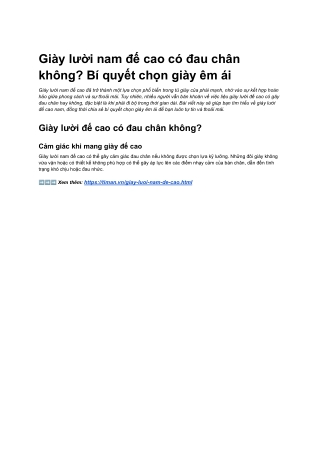 Giay luoi nam de cao co dau chan khong? Bi quyet chon giay em ai