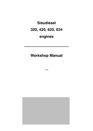 Massey Ferguson SISU 320, 420, 620 and 634 Diesel Engine Service Repair Manual Instant Download (Part No. 1855016)