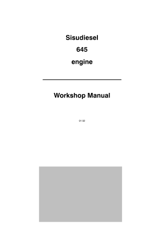 Massey Ferguson SISU 645 Diesel Engine Service Repair Manual Instant Download (Part No. 1855017)