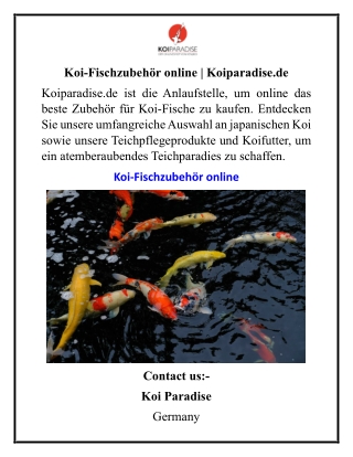 Koi-Fischzubehör online  Koiparadise.de