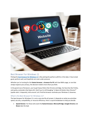 Best Browser For Windows 11