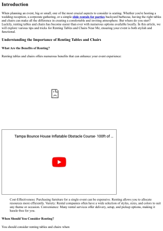 Renting Tables and Chairs Near Me: Tips and Tricks