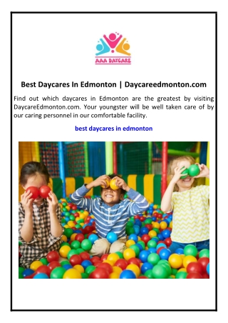 Best Daycares In Edmonton | Daycareedmonton.com
