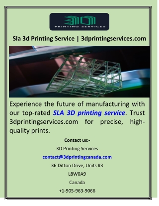 Sla 3d Printing Service   3dprintingservices.com