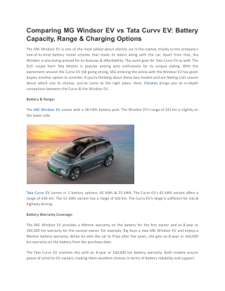 Comparing MG Windsor EV vs Tata Curvv EV_ Battery Capacity, Range & Charging Options