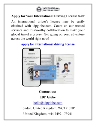 Apply for Your Internationa Driving License Now