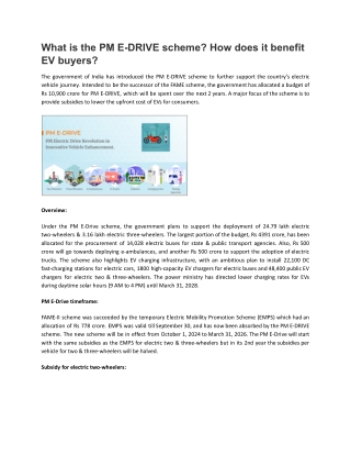 What is the PM E-DRIVE scheme