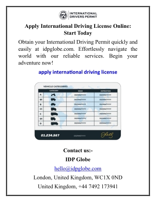Apply International Driving License Online Start Today