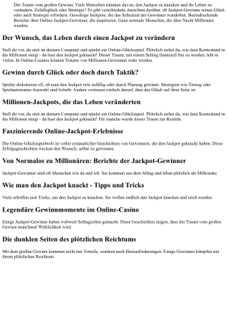 Die spannendsten Erzählungen von Online-Jackpot-Gewinnern